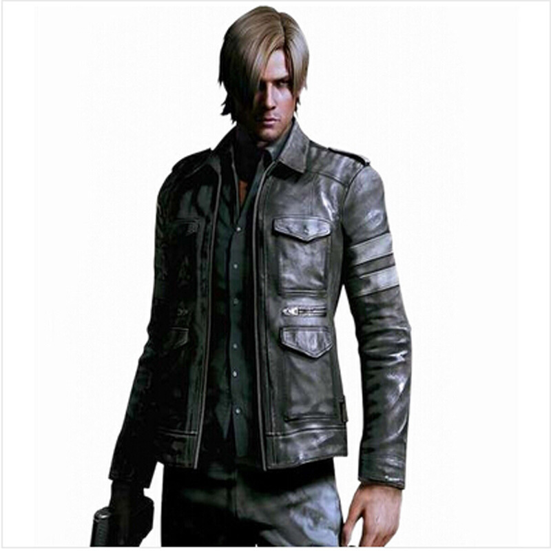 jaqueta de couro leon resident evil 6